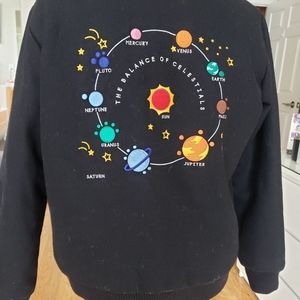 Space Embroidered Bomber Jacket RARE wool Gorgeous!